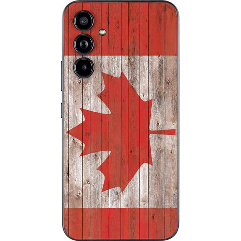 Canadian Flag Dark Wood Galaxy A54 5G Skin